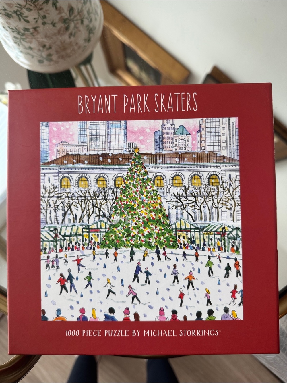 Bryant Park Skaters Puzzle by MIchael Storrings